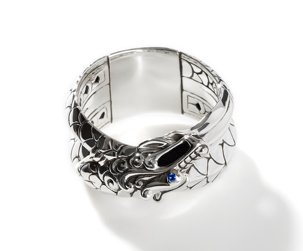 Naga Silver Ring with Blue Sapphire